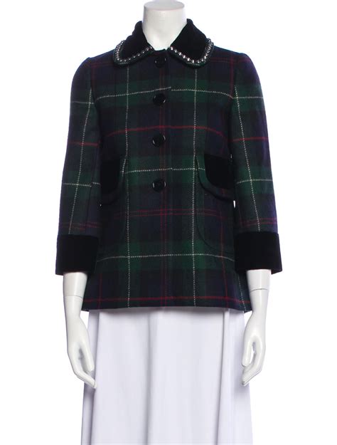 tartan-wollmisch-peacoat von miu miu|Miu miu double.